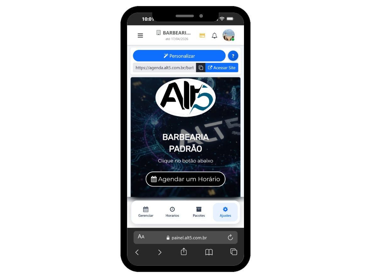 AltAgenda no celular — login e acesso