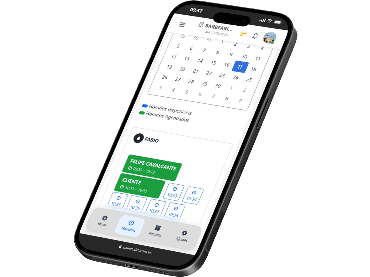 Tela mobile do AltAgenda com confirmação de agendamento